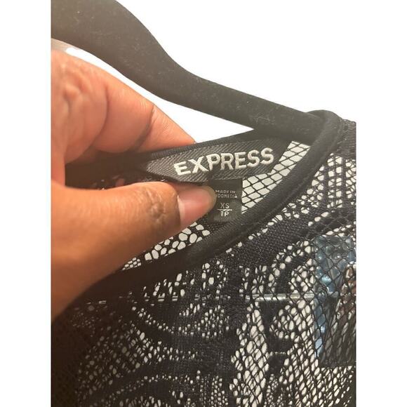Express Black Lace Sheer Dress - Picture 2 of 5